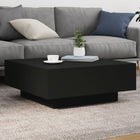 Coffee table with LED lighting 80x80x31 cm black