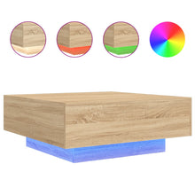 Salontafel Met Led-Verlichting Kleurig 80 x 80 x 31 cm Sonoma eiken