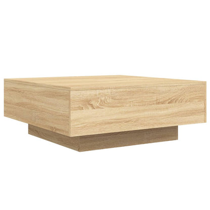 Salontafel Met Led-Verlichting Kleurig 80 x 80 x 31 cm Sonoma eiken