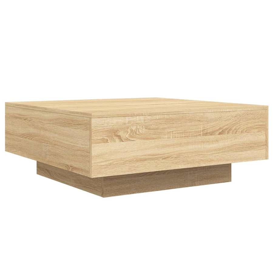Salontafel Met Led-Verlichting Kleurig 80 x 80 x 31 cm Sonoma eiken