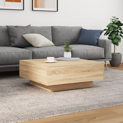 Salontafel Met Led-Verlichting Kleurig 80 x 80 x 31 cm Sonoma eiken