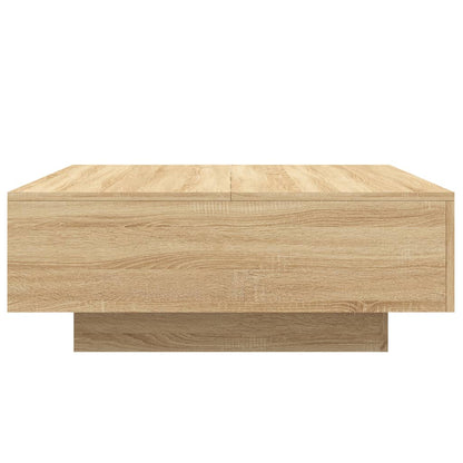 Salontafel Met Led-Verlichting Kleurig 80 x 80 x 31 cm Sonoma eiken