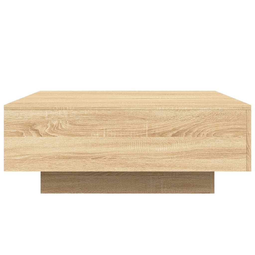 Salontafel Met Led-Verlichting Kleurig 80 x 80 x 31 cm Sonoma eiken