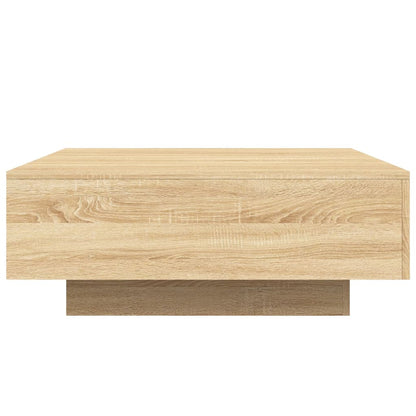 Salontafel Met Led-Verlichting Kleurig 80 x 80 x 31 cm Sonoma eiken