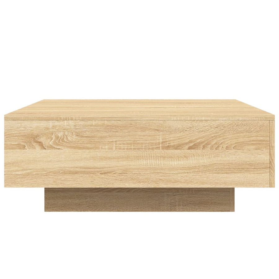 Salontafel Met Led-Verlichting Kleurig 80 x 80 x 31 cm Sonoma eiken