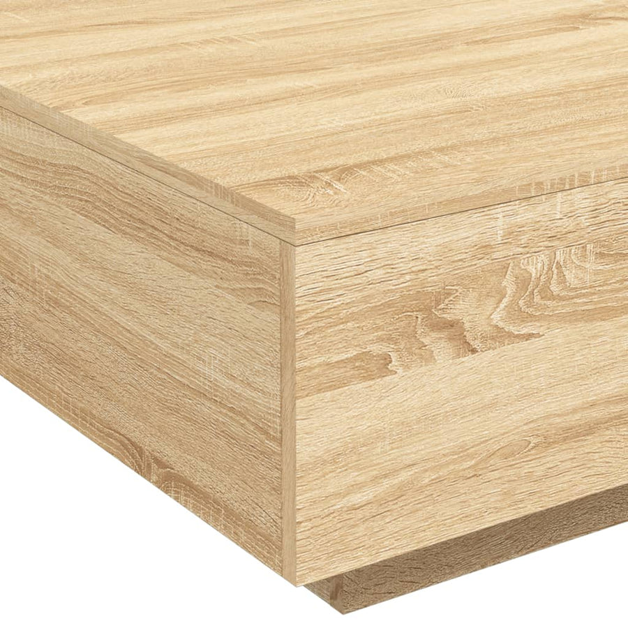 Salontafel Met Led-Verlichting Kleurig 80 x 80 x 31 cm Sonoma eiken