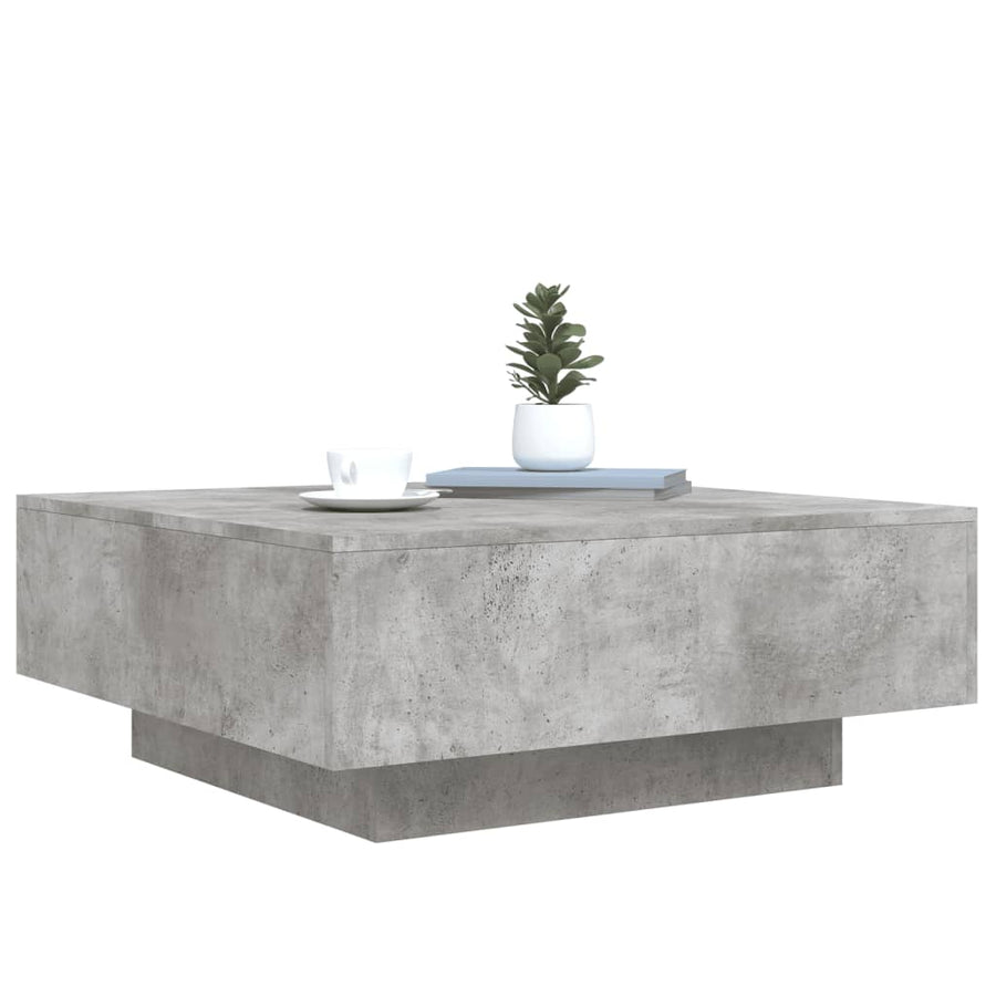 Salontafel Met Led-Verlichting 80 x 80 x 31 cm Betongrijs