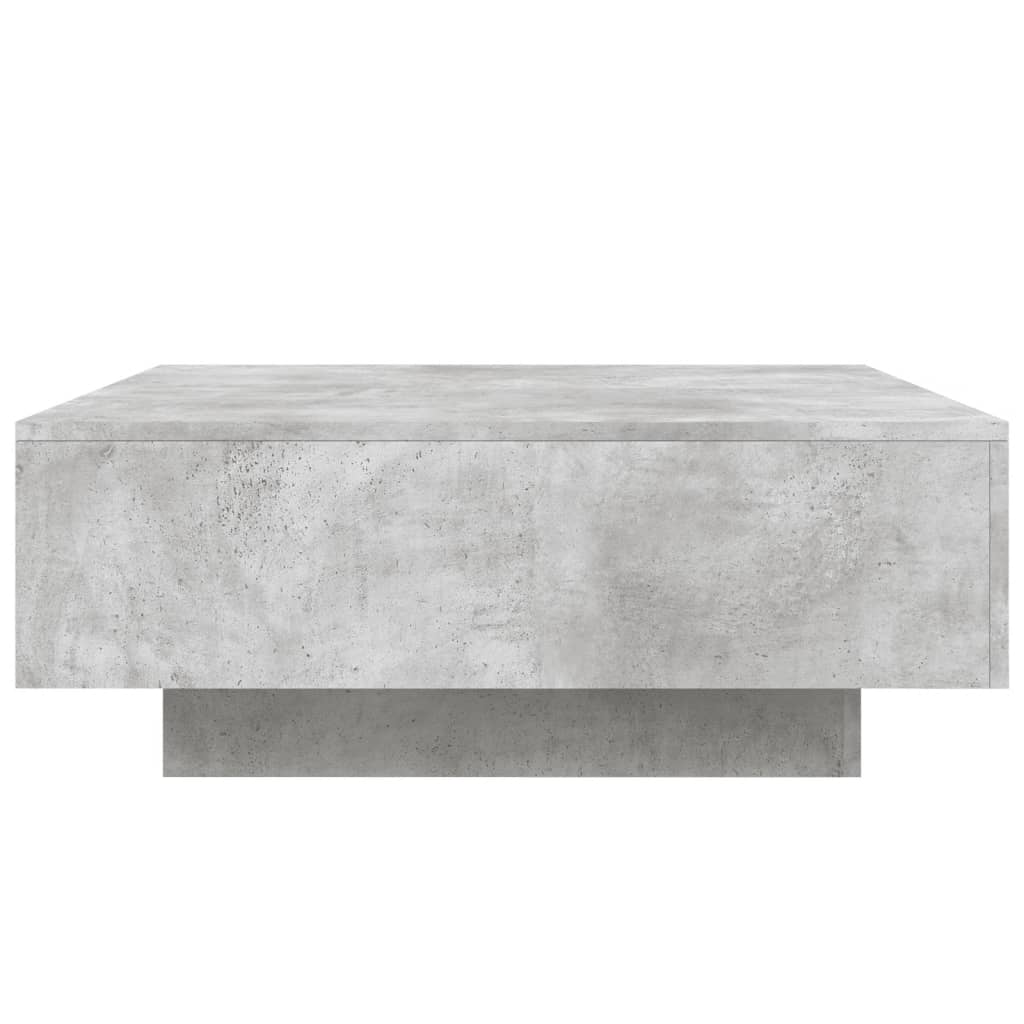 Salontafel Met Led-Verlichting 80 x 80 x 31 cm Betongrijs