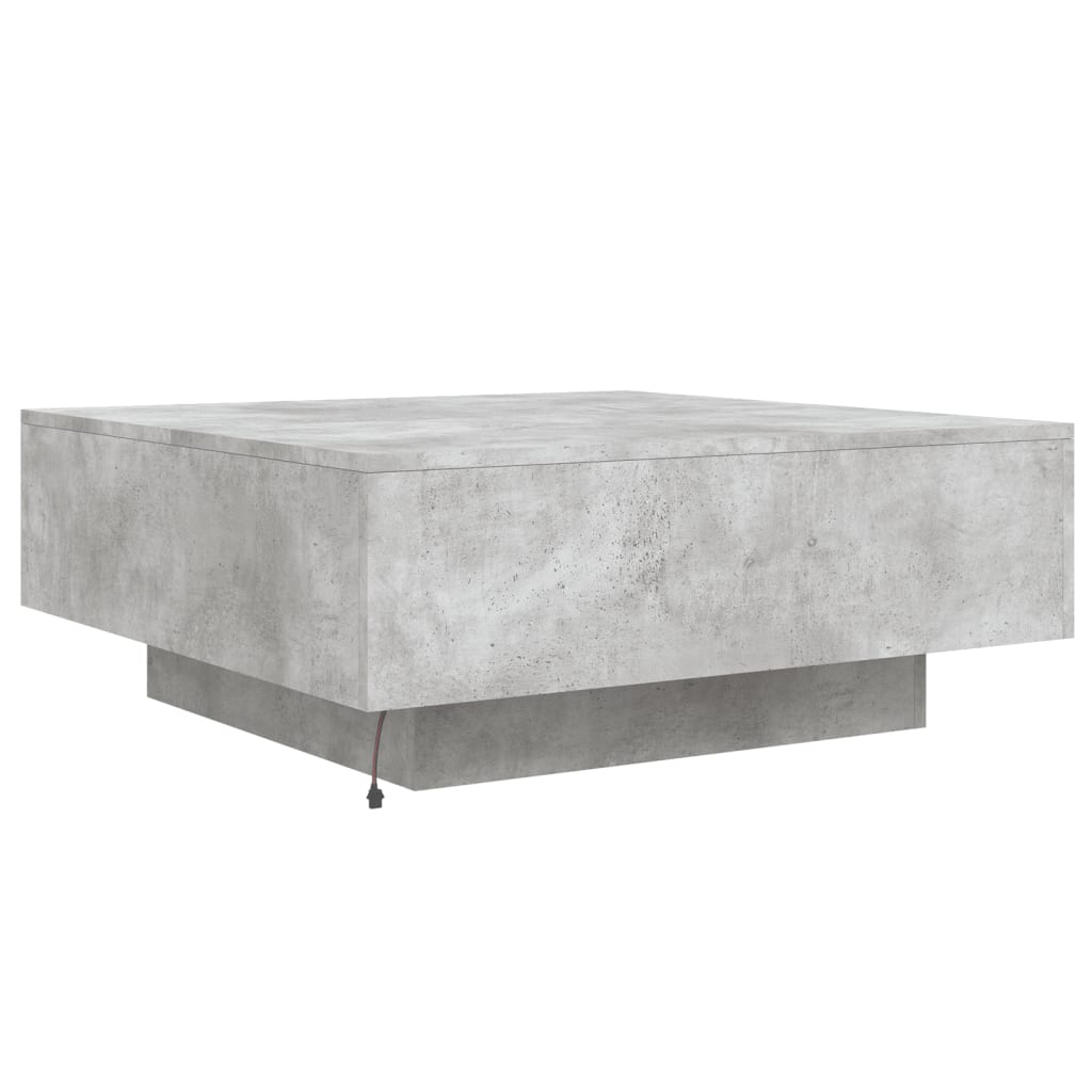 Salontafel Met Led-Verlichting 80 x 80 x 31 cm Betongrijs