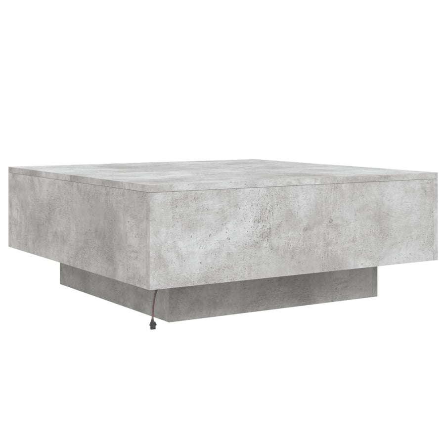 Salontafel Met Led-Verlichting 80 x 80 x 31 cm Betongrijs