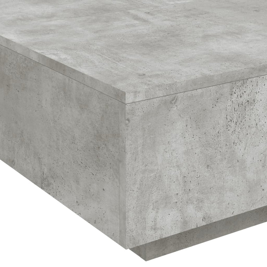 Salontafel Met Led-Verlichting 80 x 80 x 31 cm Betongrijs