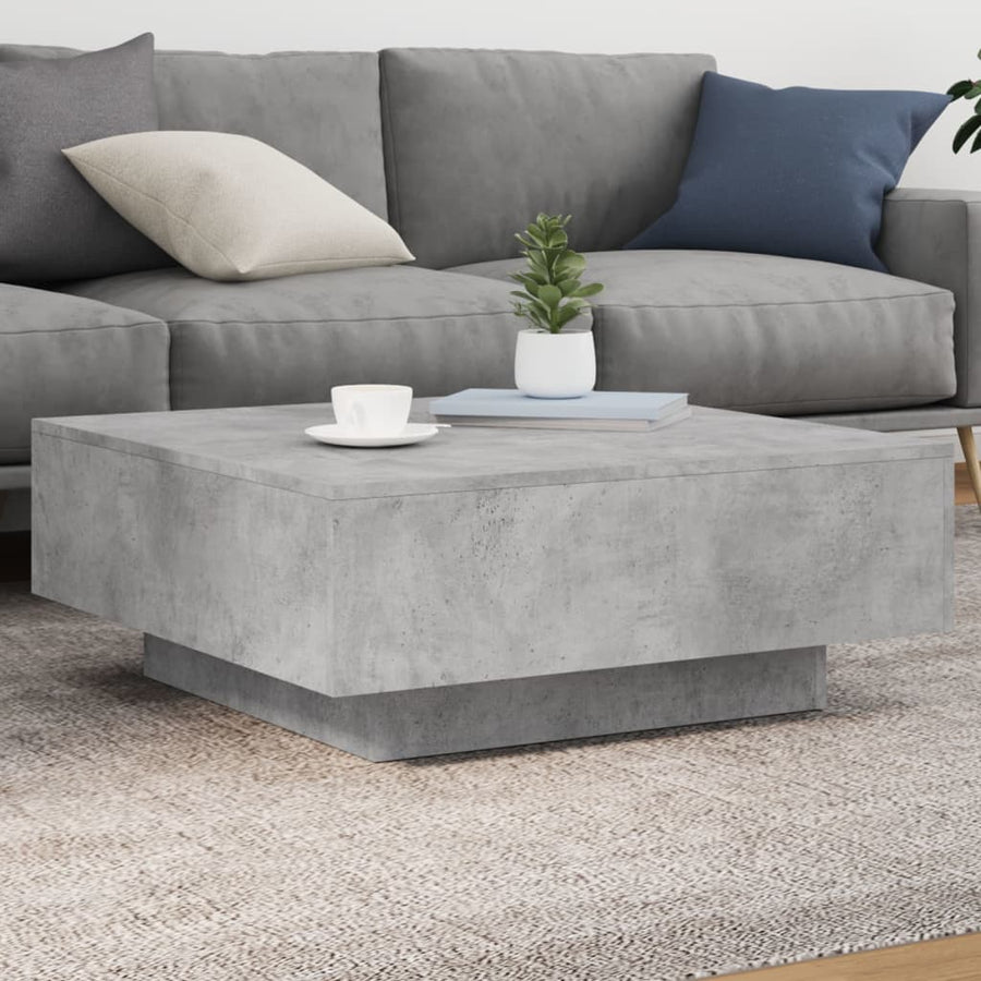 Salontafel Met Led-Verlichting 80 x 80 x 31 cm Betongrijs