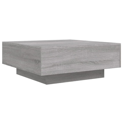 Salontafel Met Led-Verlichting Eiken 80 x 80 x 31 cm Grijs sonoma