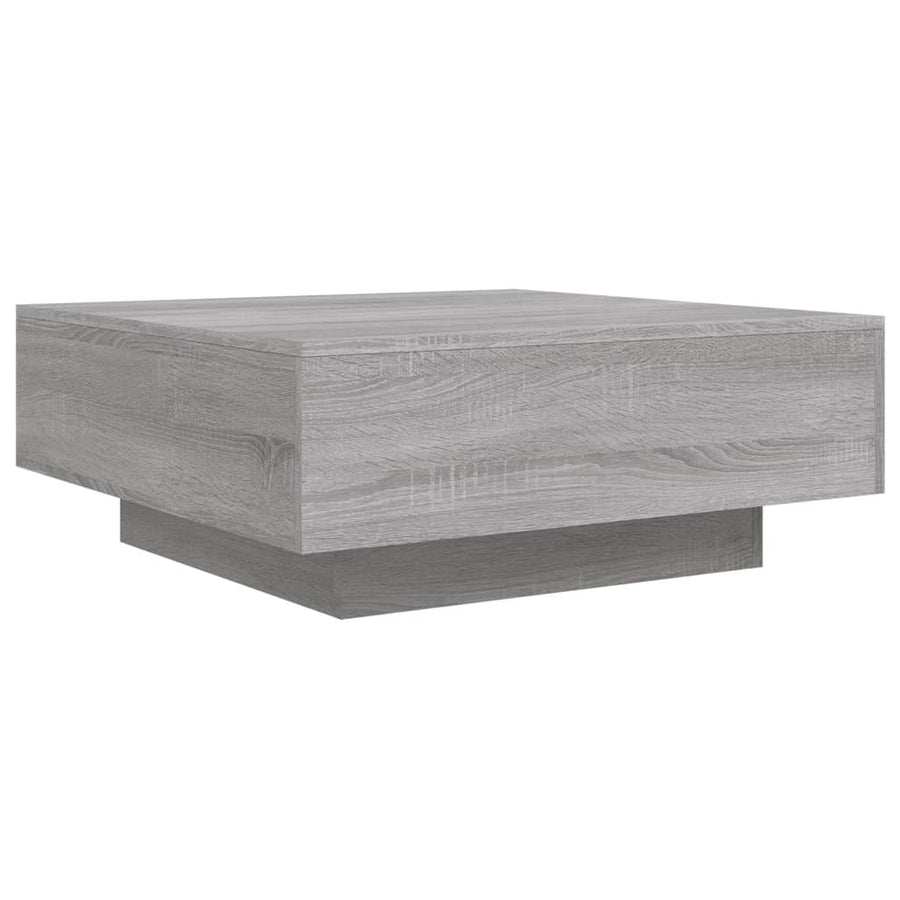 Salontafel Met Led-Verlichting Eiken 80 x 80 x 31 cm Grijs sonoma