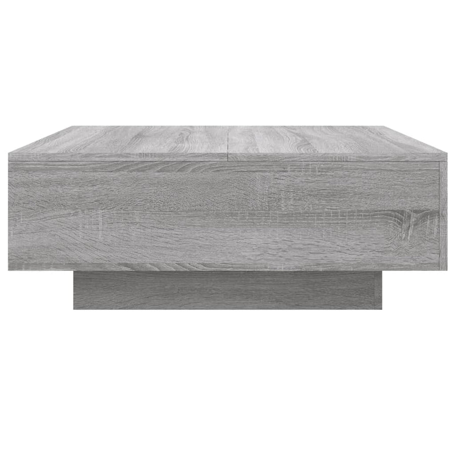 Salontafel Met Led-Verlichting Eiken 80 x 80 x 31 cm Grijs sonoma