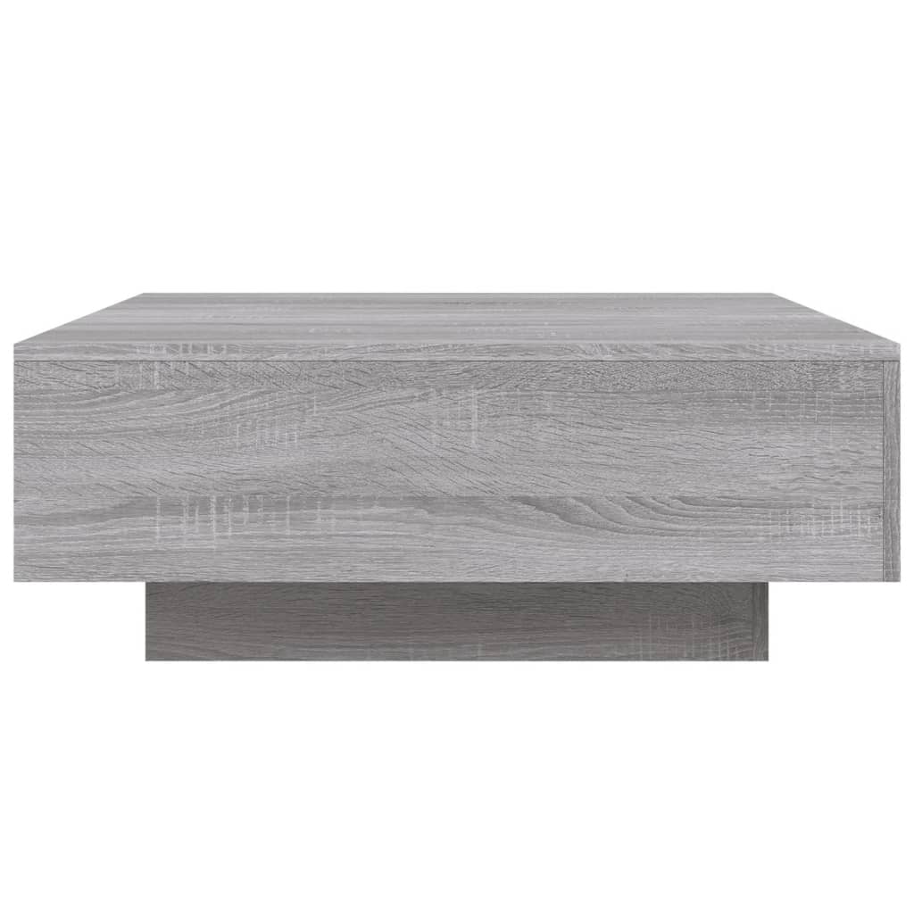 Salontafel Met Led-Verlichting Eiken 80 x 80 x 31 cm Grijs sonoma