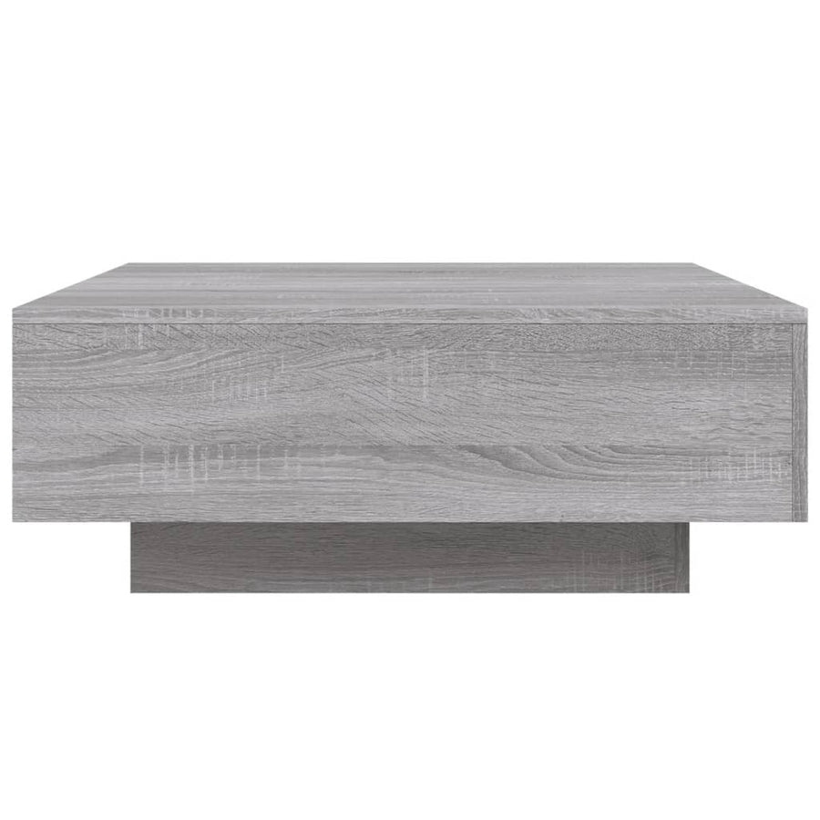 Salontafel Met Led-Verlichting Eiken 80 x 80 x 31 cm Grijs sonoma