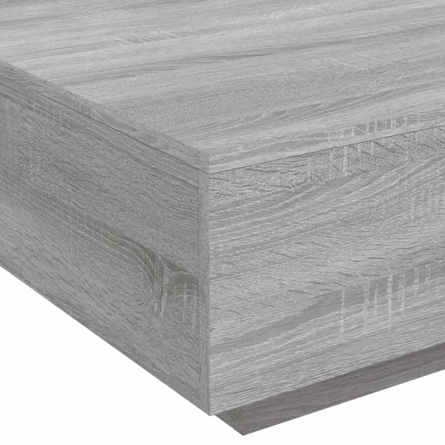 Salontafel Met Led-Verlichting Eiken 80 x 80 x 31 cm Grijs sonoma