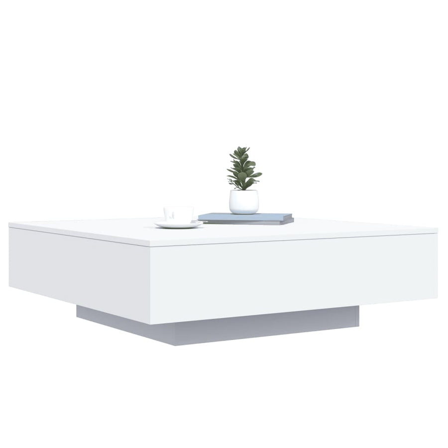 Salontafel Bewerkt Hout 100 x 100 x 31 cm Wit