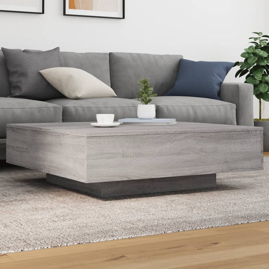 Salontafel 100x100x31 cm bewerkt hout grijs sonoma eikenkleurig 100 x 100 x 31 cm Grijs sonoma
