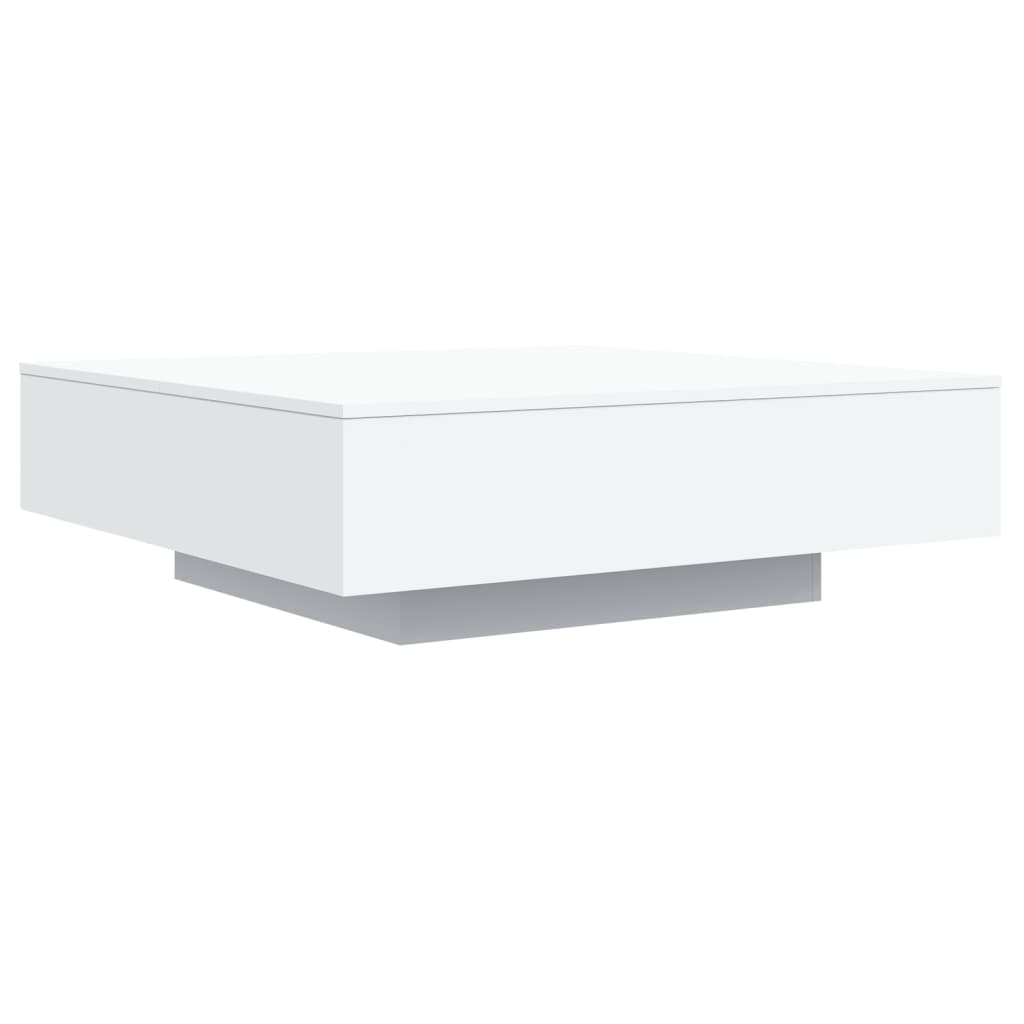 Salontafel Met Led-Verlichting 100 x 100 x 31 cm Wit