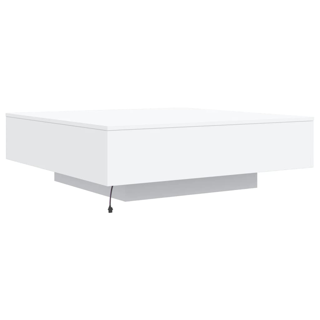 Salontafel Met Led-Verlichting 100 x 100 x 31 cm Wit
