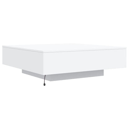 Salontafel Met Led-Verlichting 100 x 100 x 31 cm Wit