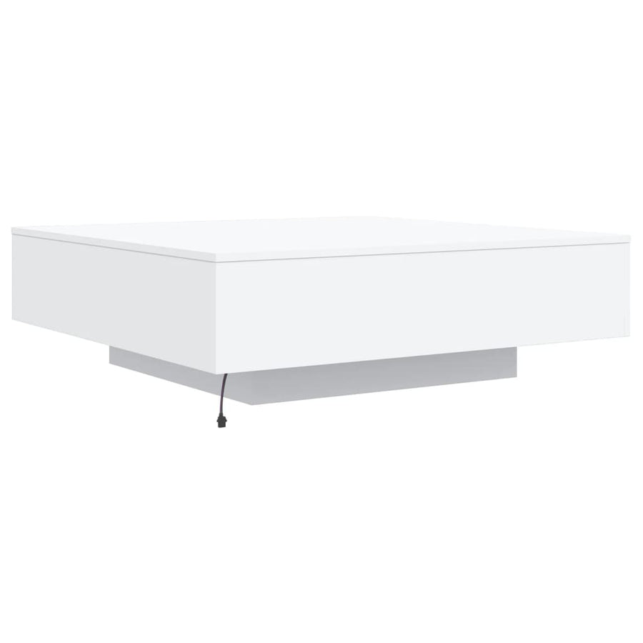 Salontafel Met Led-Verlichting 100 x 100 x 31 cm Wit