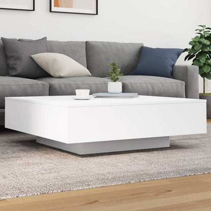 Salontafel Met Led-Verlichting 100 x 100 x 31 cm Wit