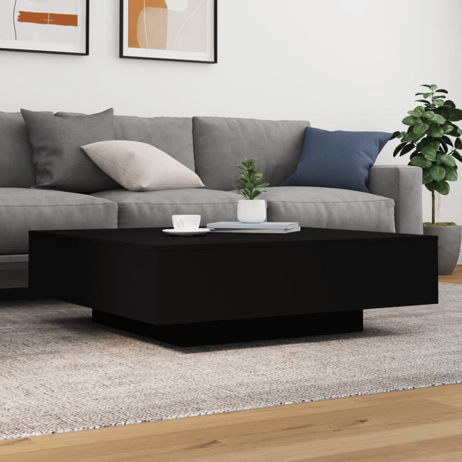 Salontafel Met Led-Verlichting 100 x 100 x 31 cm Zwart