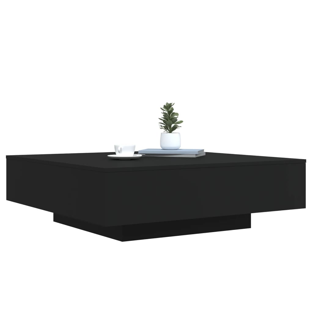 Salontafel Met Led-Verlichting 100 x 100 x 31 cm Zwart
