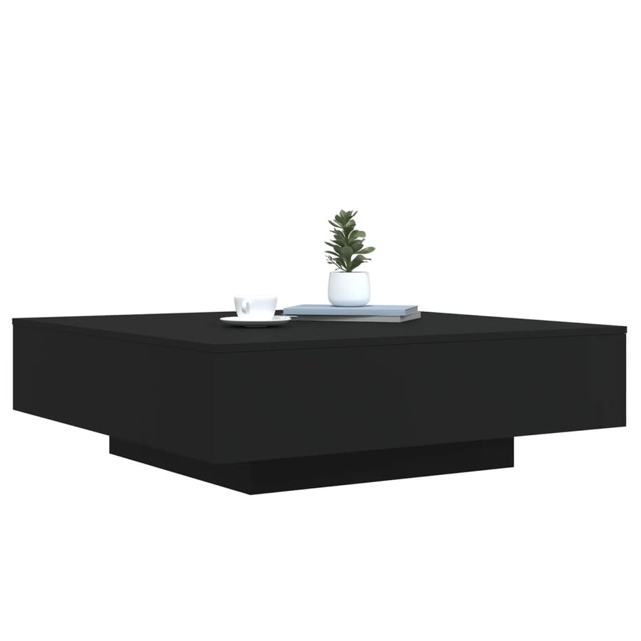 Salontafel Met Led-Verlichting 100 x 100 x 31 cm Zwart