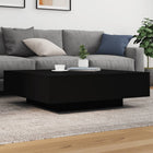 Coffee table with LED lighting 100x100x31 cm black