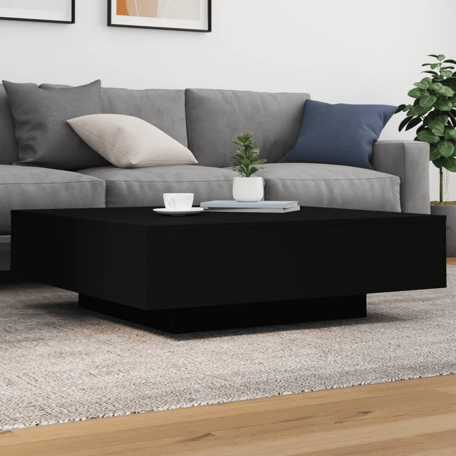 Salontafel Met Led-Verlichting 100 x 100 x 31 cm Zwart