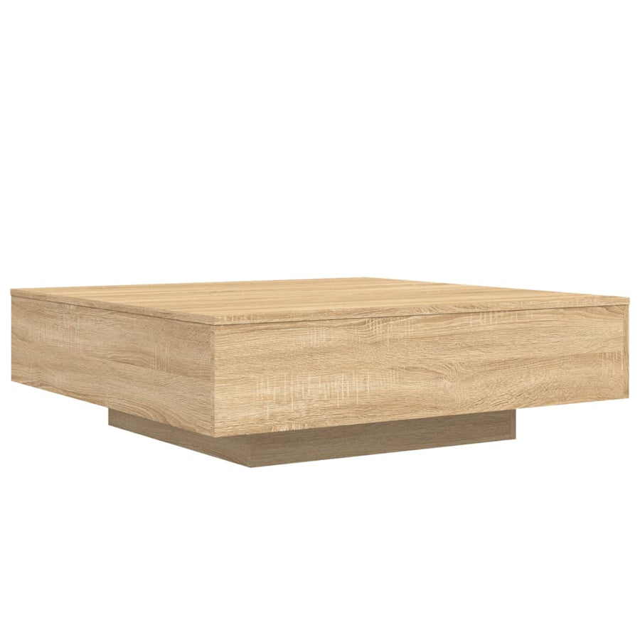 Salontafel Met Led-Verlichting Kleur 100 x 100 x 31 cm Sonoma eiken