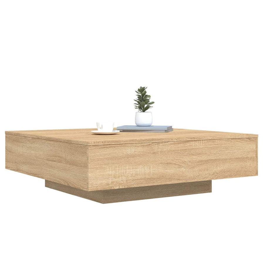 Salontafel Met Led-Verlichting Kleur 100 x 100 x 31 cm Sonoma eiken
