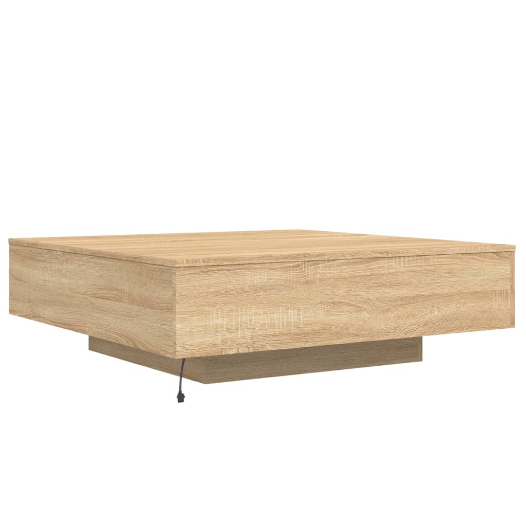 Salontafel Met Led-Verlichting Kleur 100 x 100 x 31 cm Sonoma eiken