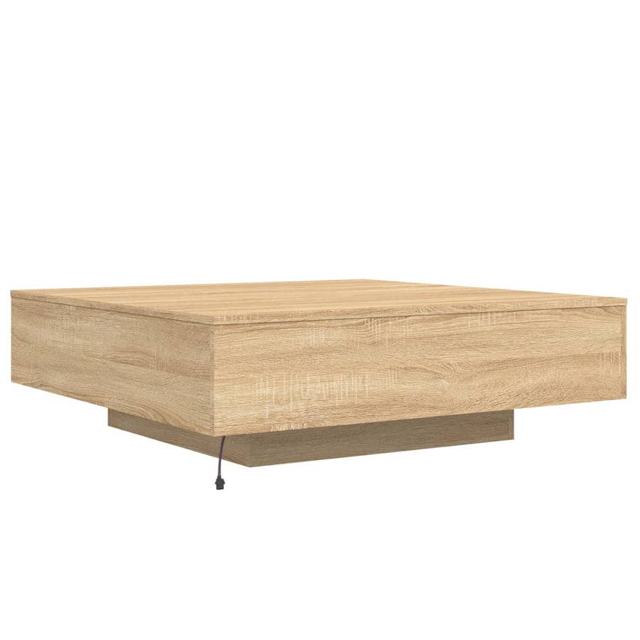 Salontafel Met Led-Verlichting Kleur 100 x 100 x 31 cm Sonoma eiken