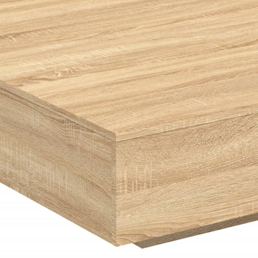 Salontafel Met Led-Verlichting Kleur 100 x 100 x 31 cm Sonoma eiken