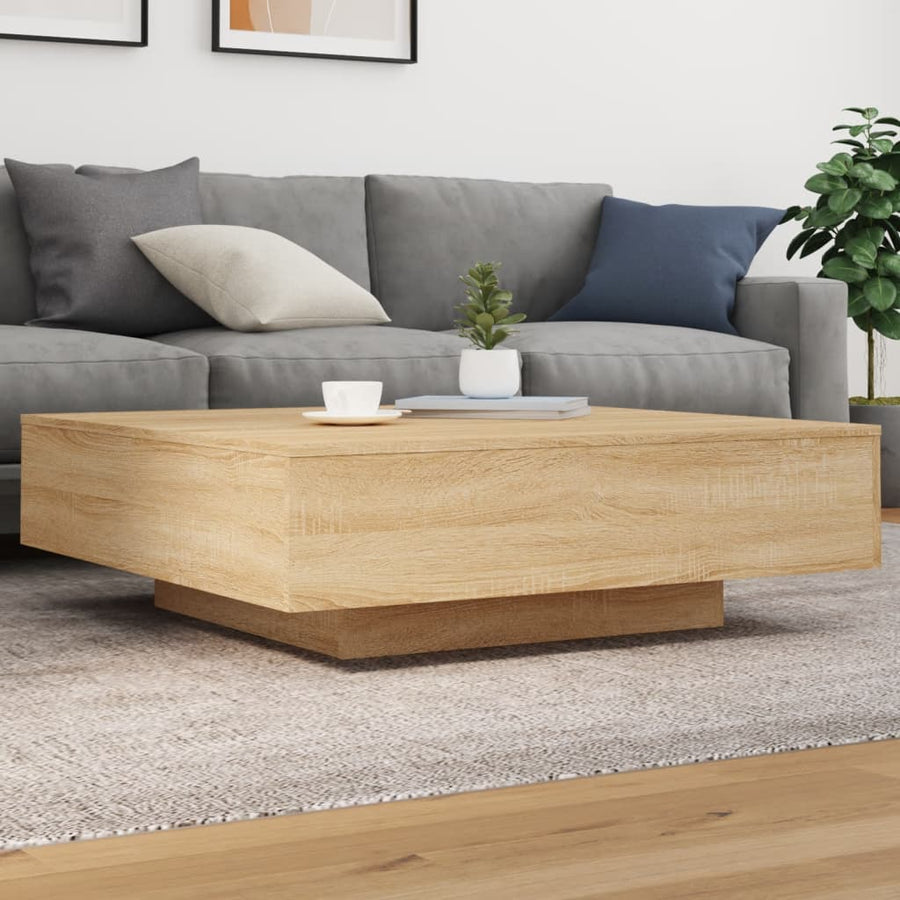 Salontafel Met Led-Verlichting Kleur 100 x 100 x 31 cm Sonoma eiken