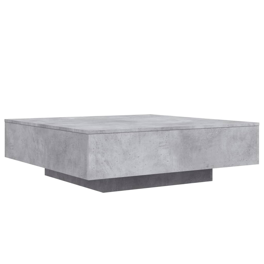 Salontafel Met Led-Verlichting 100 x 100 x 31 cm Betongrijs