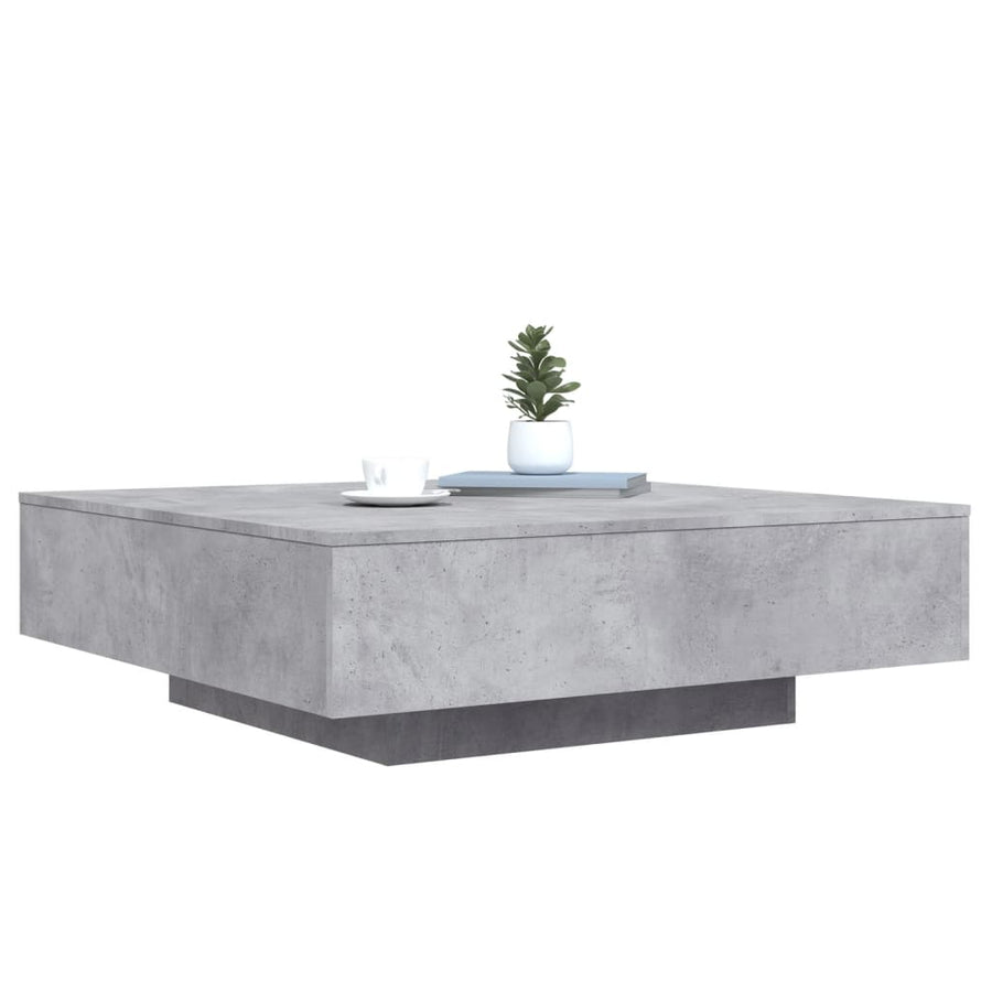 Salontafel Met Led-Verlichting 100 x 100 x 31 cm Betongrijs