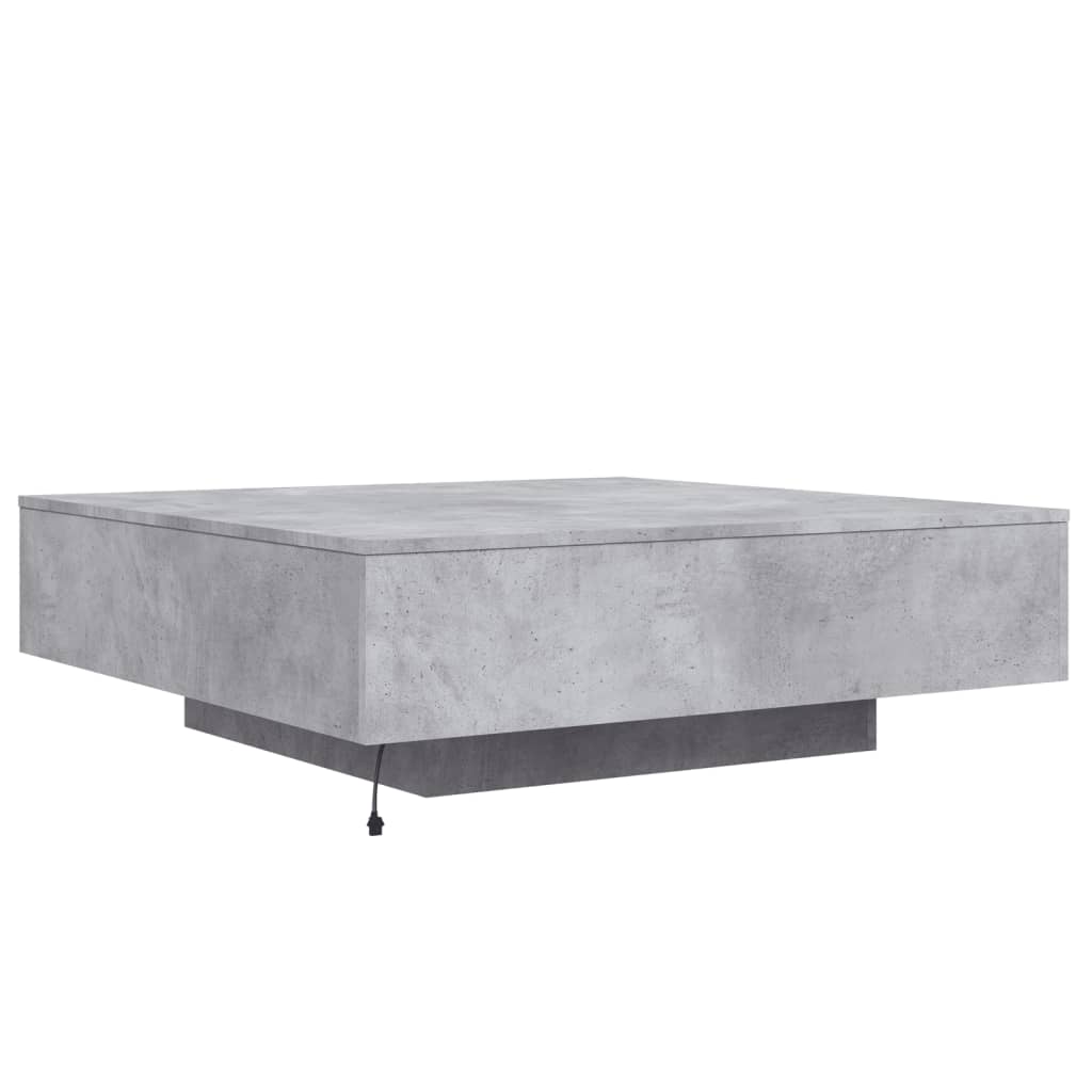 Salontafel Met Led-Verlichting 100 x 100 x 31 cm Betongrijs