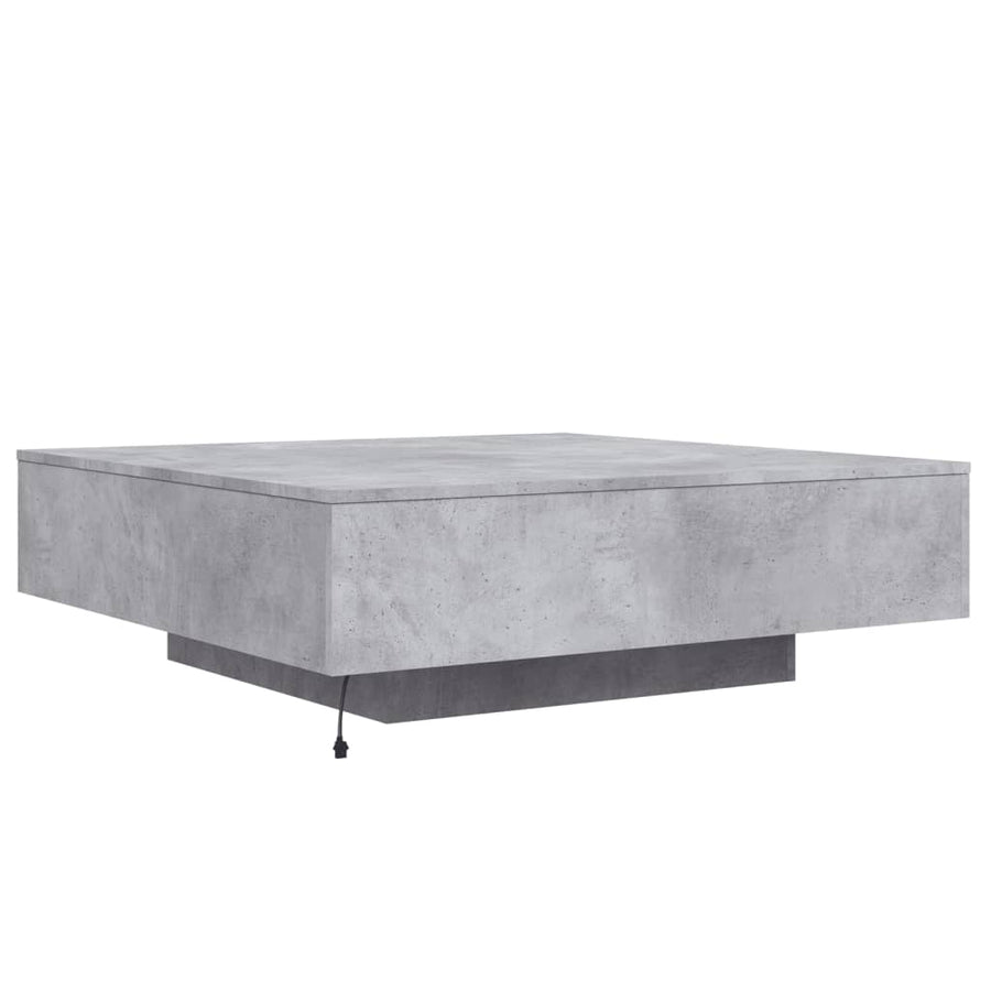 Salontafel Met Led-Verlichting 100 x 100 x 31 cm Betongrijs