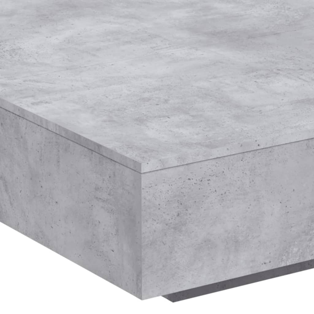 Salontafel Met Led-Verlichting 100 x 100 x 31 cm Betongrijs