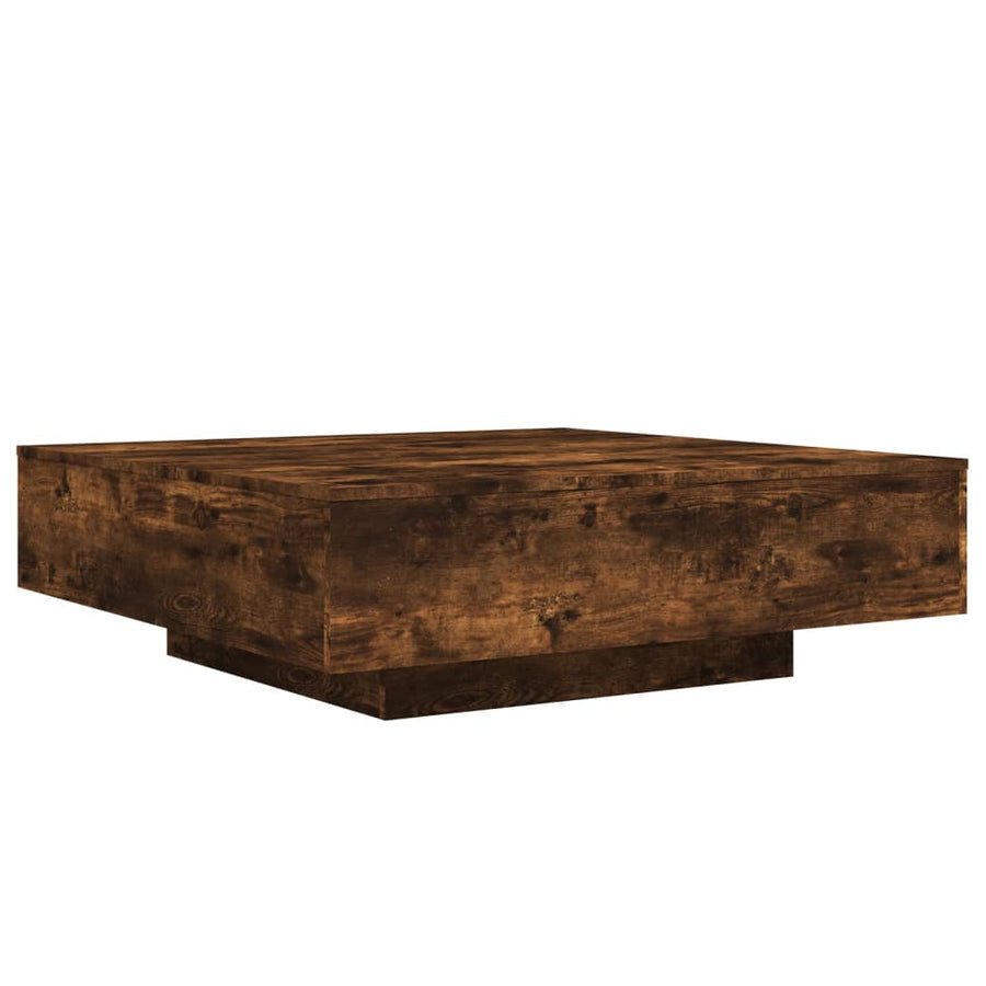 Salontafel Met Led-Verlichting Kleur 100 x 100 x 31 cm Gerookt eiken