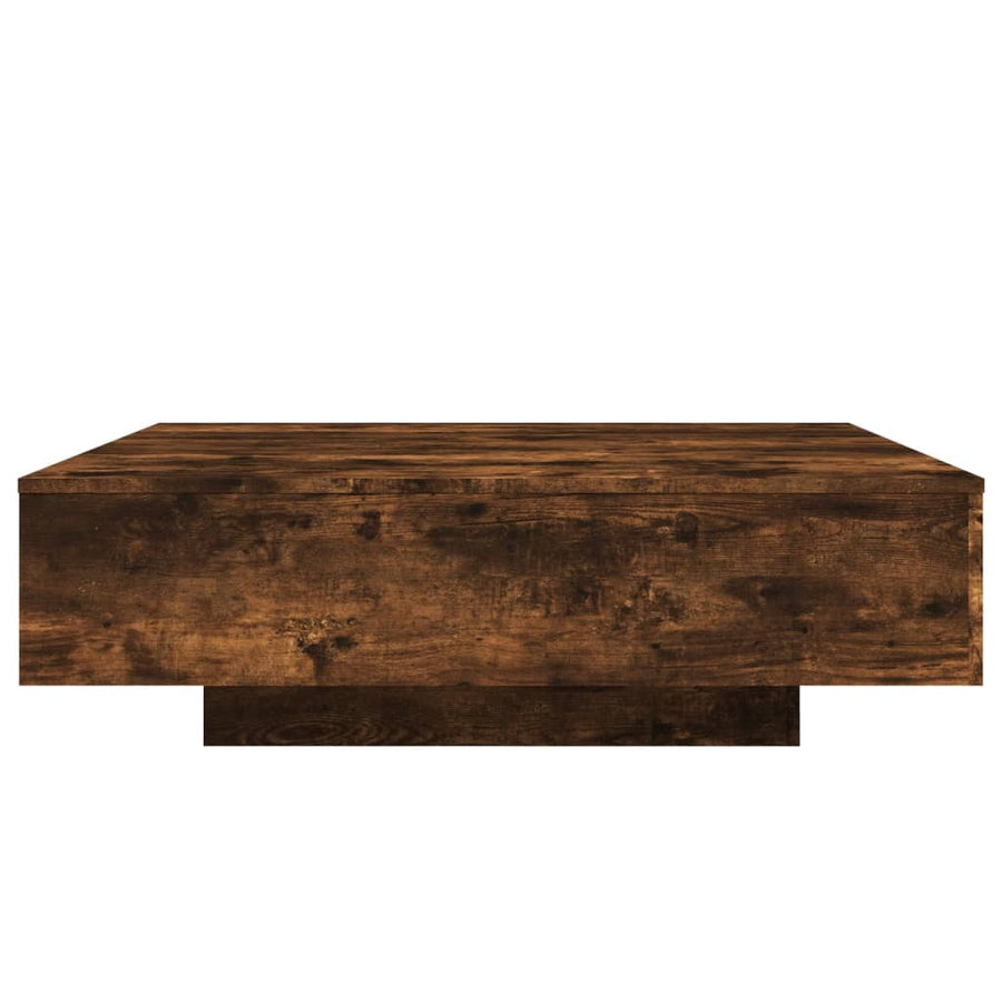 Salontafel Met Led-Verlichting Kleur 100 x 100 x 31 cm Gerookt eiken
