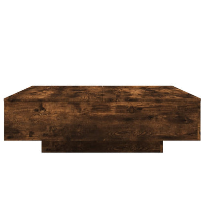 Salontafel Met Led-Verlichting Kleur 100 x 100 x 31 cm Gerookt eiken