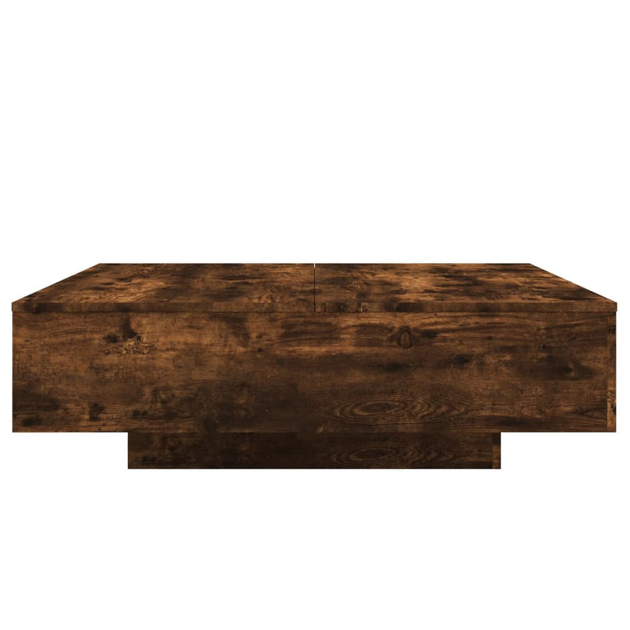 Salontafel Met Led-Verlichting Kleur 100 x 100 x 31 cm Gerookt eiken