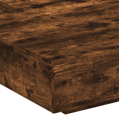 Salontafel Met Led-Verlichting Kleur 100 x 100 x 31 cm Gerookt eiken